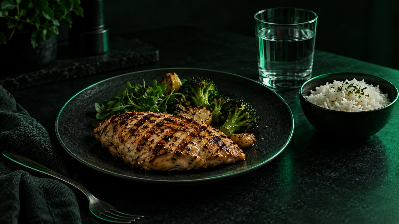 夕食は炭水化物を少し減らし、タンパク質を増やす。皿の構成を変えるイメージ